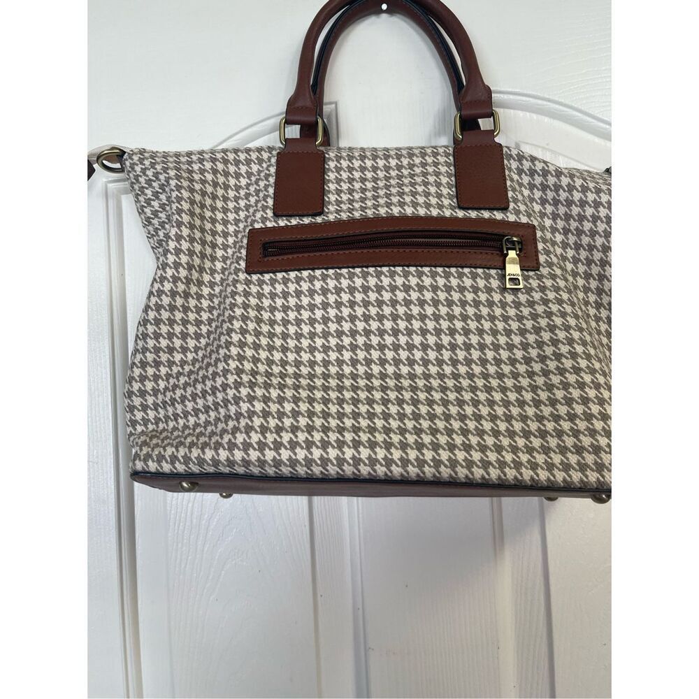 New Jen & Co Women's Khaki Tribal Aztec Print Tote Satchel Shoulder Bag